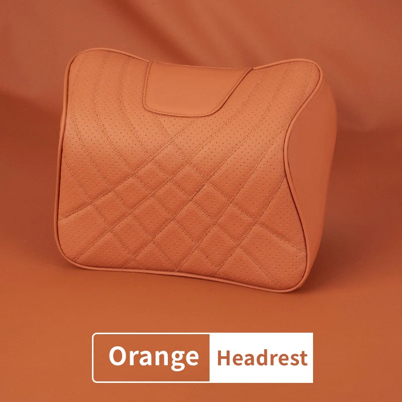 Car Leather Headrest Universal Car Seat Neck Pillow Rest Support Cushion Memory Foam Head Support Rest Protector Car Accessories